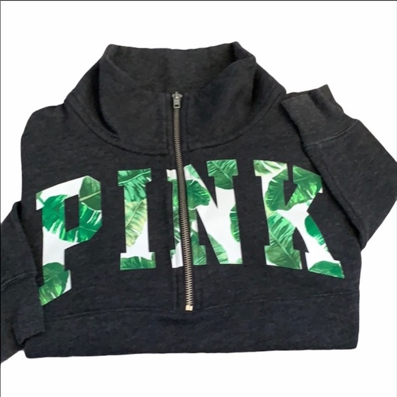 PINK Half Zip Pullover Sweatshirt Size Small - Picture 1 of 3